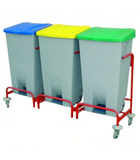 Carro reciclaje 3 cubos