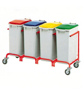 Carro reciclaje 4 cubos