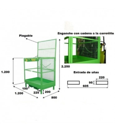 Jaula sube personas para apilador