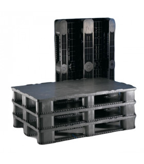 Palet de Plástico 1200×800 liso 3 patines