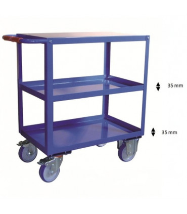 Carro herramientas bandeja superior lisa y 2 con fondo