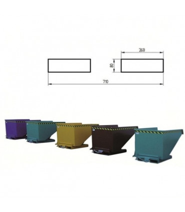 Tolva autobasculante 610 litros con ruedas