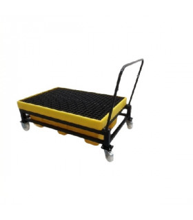 Cubeta en plataforma con ruedas