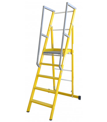 Escalera de almacén plegable de fibra