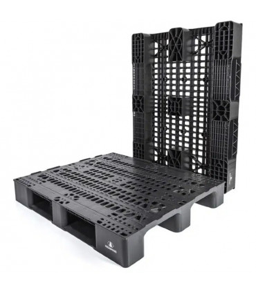 Palet de Plástico Universal 1200×1000 perforado 3 patines (x 5)