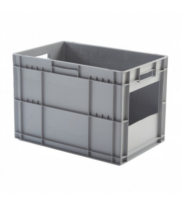 Caja de plástico apilable con ventana Norma Europa 600x400x410h