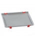 Tapa de plástico con 2 clips de cierre y 2 bisagras para cajas 400x300 | Dim.: 400x300x25h mm.