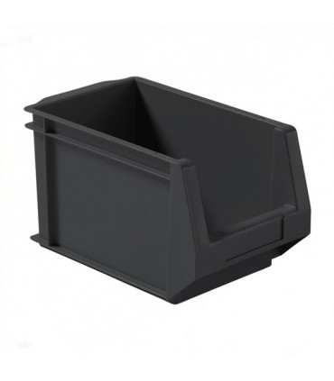 Gaveta de plástico apilable con abertura frontal 260x160x150h. Pack de 10 unidades