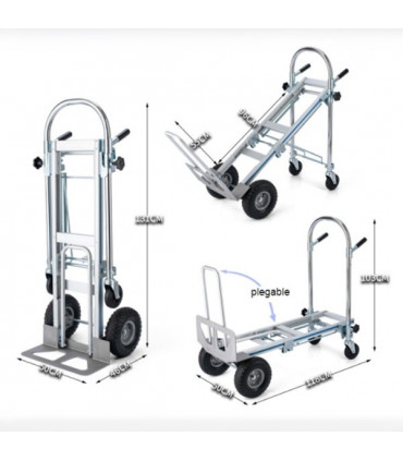 Carro-plataforma aluminio 3 posiciones