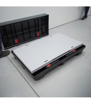 Contenedor plástico plegable con tapa