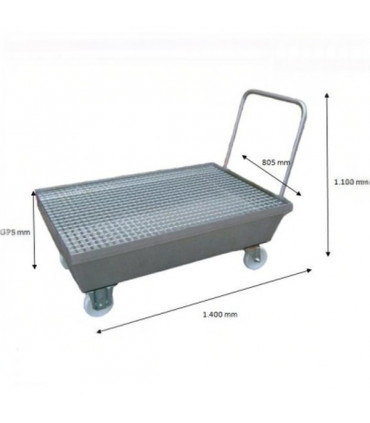 Carro cubeta 1 bidón tumbado o 2 de pie