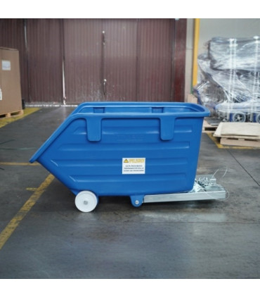 Tolva autobasculante PVC 750 litro con ruedas