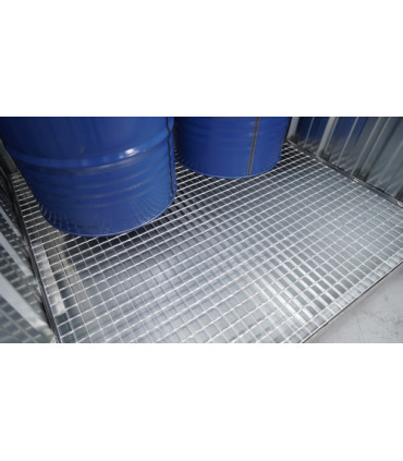 Caseta galvanizada para 4 bidones