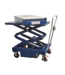 Mesa elevadora eléctrica con base de rodillos giratoria
