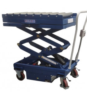 Mesa elevadora eléctrica con base de rodillos