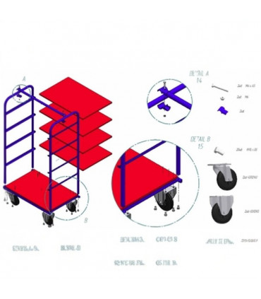 Estantería móvil con baldas