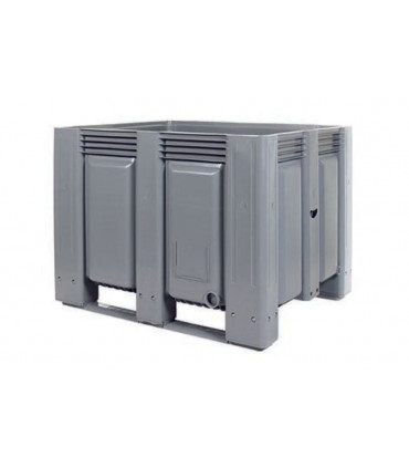 Contenedor de plástico cerrado con patines 1200 x 1000 x 900 mm. 2 unidades