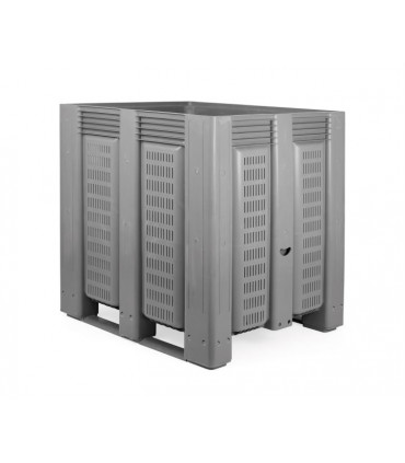 Contenedor de plástico enrejillado con patines 1200 x 1000 x 1200 mm. 2 unidades