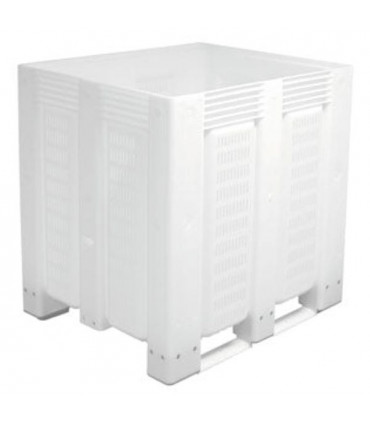 Contenedor de plástico enrejillado con patines 1200 x 1000 x 1200 mm. 2 unidades