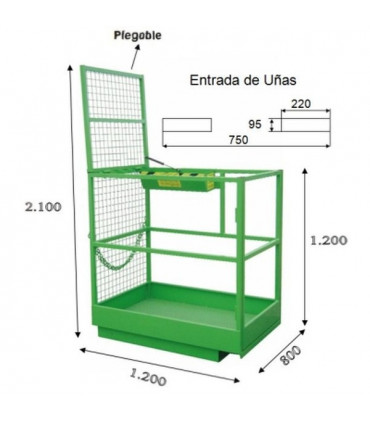Jaula sube personas lateral