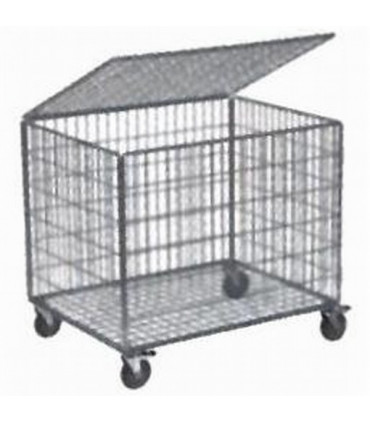 Cestón malla con tapa y ruedas