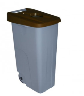 Contenedor de reciclaje 110 l. marrón con boca