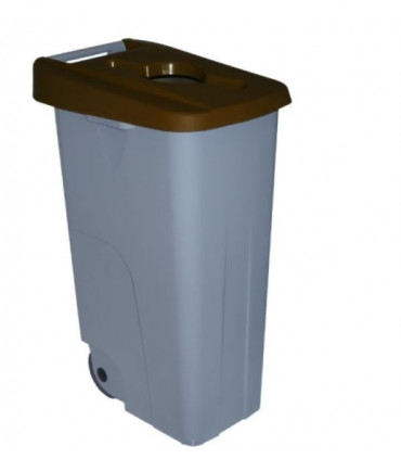 Contenedor de reciclaje 110 l. marrón con boca