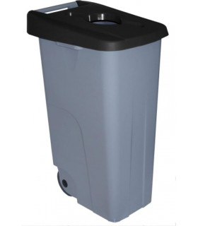 Contenedor de reciclaje 110 l. negro con boca