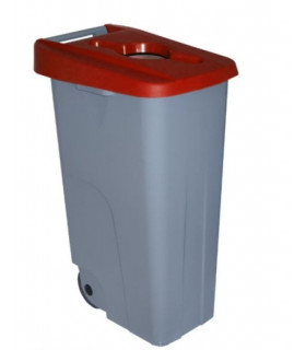 Contenedor de reciclaje 110 l. rojo con boca