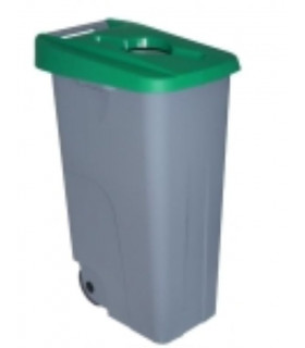 Contenedor de reciclaje 110 l. verde con boca