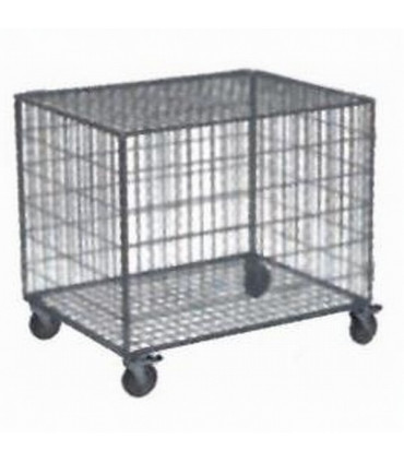 Cestón malla con tapa y ruedas