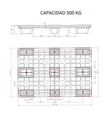 Palet enrejado ligero de exportación 1.200 x 800 mm