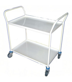 Mesa metálica con ruedas 2 baldas