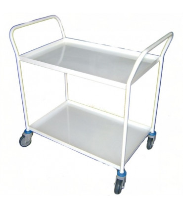 Mesa metálica con ruedas 2 baldas