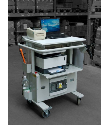 Estación de trabajo móvil con fuente de alimentación independiente