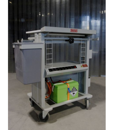 Estación de trabajo móvil con fuente de alimentación independiente