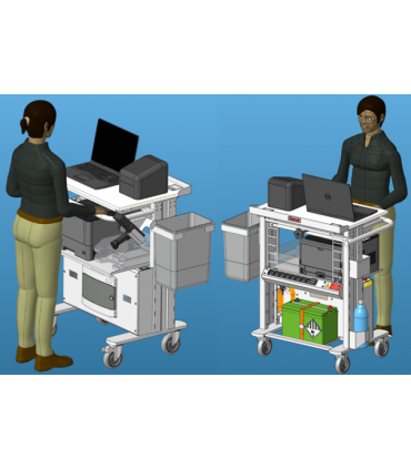 Estación de trabajo móvil con fuente de alimentación independiente