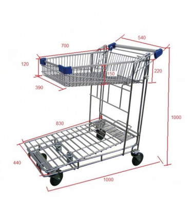 Carro encajable malla con cesta