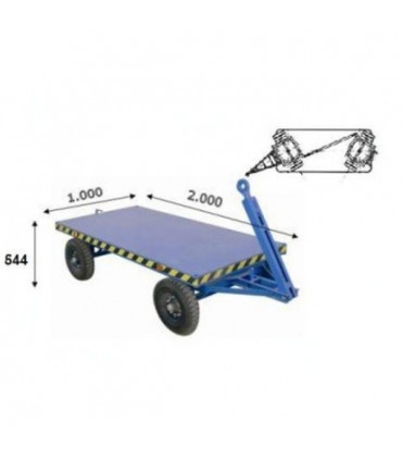 Remolque doble eje direccional 2.000 kg