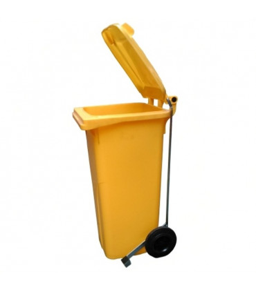 Cubo basura amarillo 80 lts con pedal