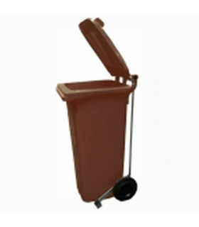 Cubo basura marrón 80 lts con pedal