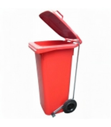Cubo basura rojo 240 lts con pedal