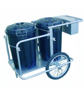 Carro barrendero inoxidable 2 cubos