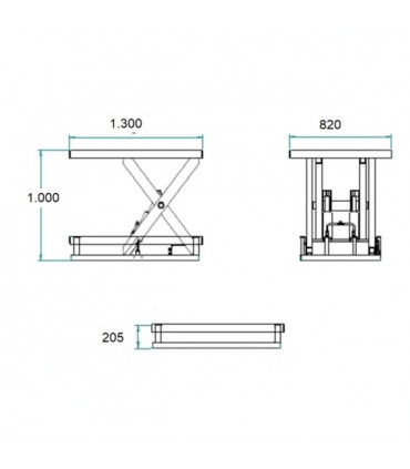 Mesa elevadora eléctrica 1.000 kg