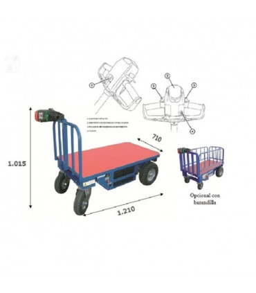 Plataforma de transporte eléctrica 400 kg