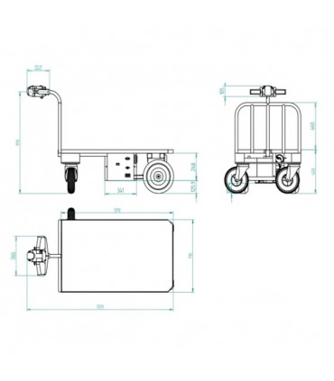 Plataforma de transporte eléctrica 400 kg