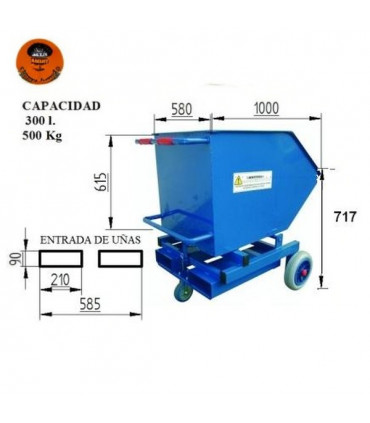 Tolva basculante 300 lts