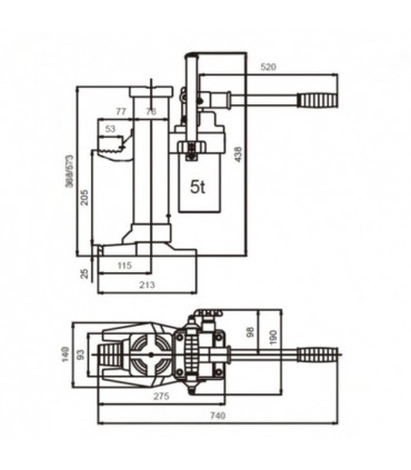 Gato hidráulico 5.000 kg