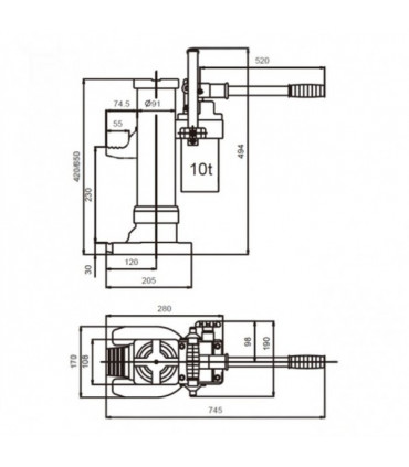 Gato hidráulico 10.000 kg