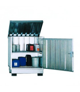 Caseta galvanizada para 4 bidones